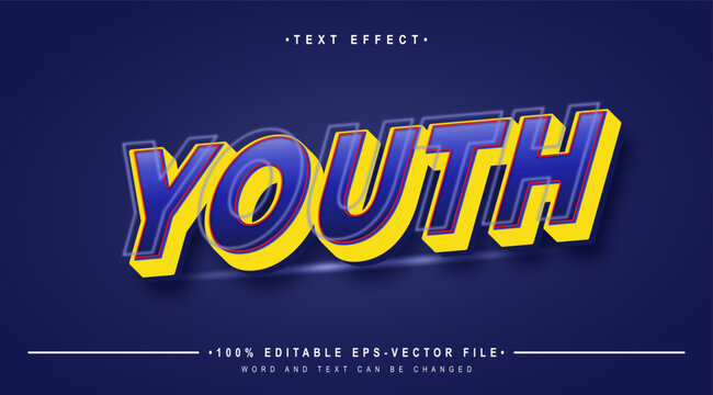 editable layered youth text effect.typhography logo