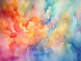 Fototapeta na wymiar Watercolor Smoke Textured Background Colorful Pastel Illustration Generative AI