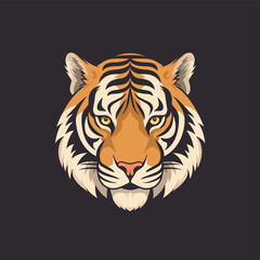 tiger head vector simple drawing design. vector eps