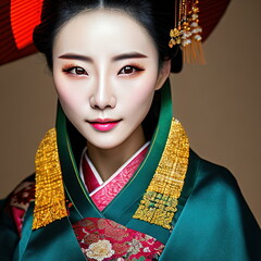 Modelle orientali in abiti tradizionali