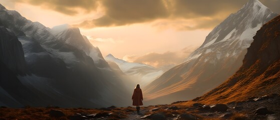 person standing infront of mountains