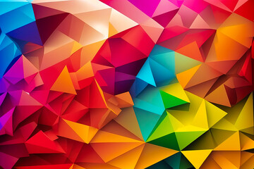 Fototapeta premium rainbow colorful geometric triangle abstract background illustration. Polygonal design. abstract mosaic background