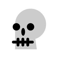Skull doodle icon flat vector design
