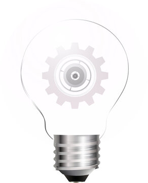 light bulb with gears, settings