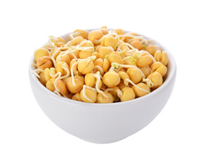 Germinated chickpeas in a bowl on transparent png
