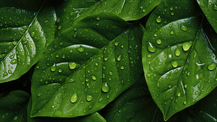 Background of Simple Leaf , HD, Decorate with water drops, Background Wallpaper, Desktop Wallpaper , Generative Ai