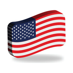 Vector USA Waving flag in 3D