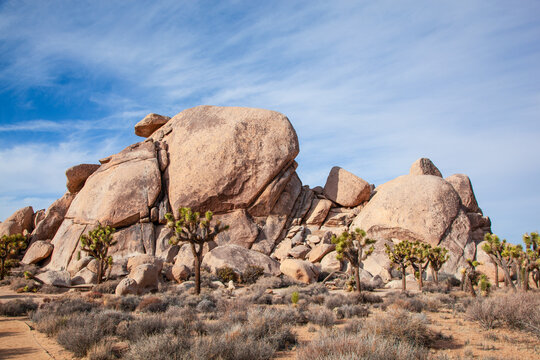 Unique giant rock formations of Joshua Tree National Park