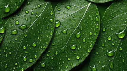 Fototapeta premium Background of Ash Leaf , HD, Decorate with water drops, Background Wallpaper, Desktop Wallpaper , Generative Ai