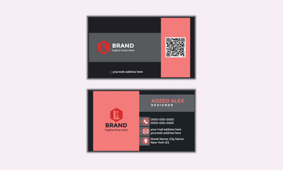 Obraz premium Business card Modern, Double-sided Creative business card, name card, visiting cards, visit card, corporate business cards, own card, Personal Card, void, grab, introduction, recruitment, id, elegant,