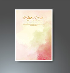 Cards with watercolor background. Design for your cover, date, postcard, banner, logo.