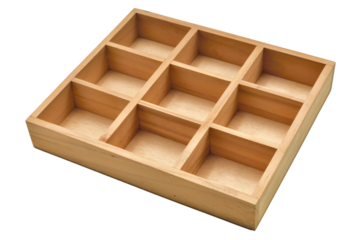 Empty brown wooden box isolated.Brown chocolate box isolated PNG.Wooden Box container transparent.Wood block box cutout.