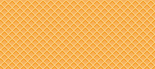 Vector illustration Seamless background pattern texture wafer waffle. Ice cream cone vector texture. - obrazy, fototapety, plakaty