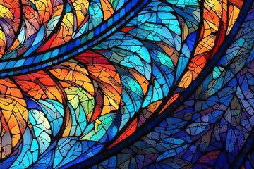 Stained glass, organic, fractal shapes. Generative AI