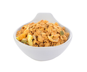 muesli in bowl on transparent png