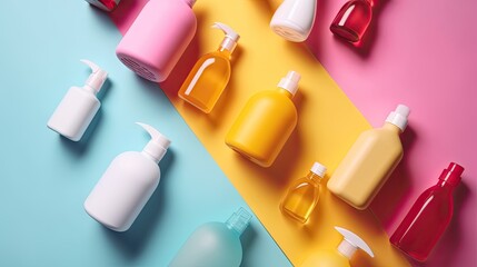 Naklejka premium Experience the Ultimate Clean with Our Top-View Home Cleaning Concept. generative ai