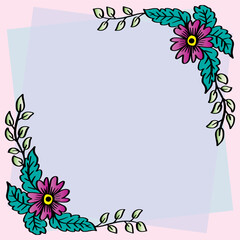 Hand drawing floral frame background 