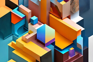 An immersive abstract background composed of interlocking geometric shapes