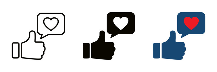 Like vector glyph flat icons