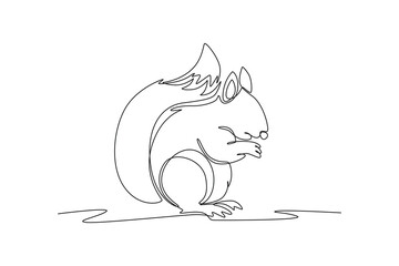 Single one line drawing mammal animal concept. Continuous line draw design graphic vector illustration.