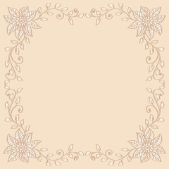 Hand drawing floral frame background 