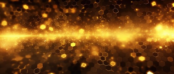 Obraz premium Gold low polygon. Golden geometric triangular polygonal. Abstract mosaic background. Generative AI