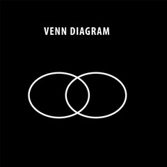 Venn diagram info graphic flat style logo template