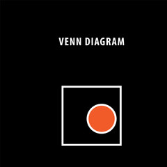 Venn diagram info graphic flat style logo template