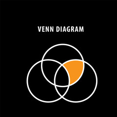 Venn diagram info graphic flat style logo template