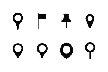Set of map pin icons. Modern map markers. location pin sign