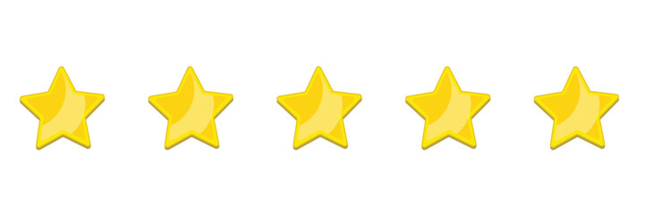Five stars customer product rating review flat icon