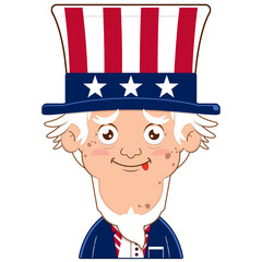 uncle sam doubt face cartoon cute for Independence Day