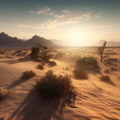 Beautiful, Expansive Desert Landscape with a Sense of Isolation and Mystery