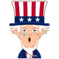 uncle sam surprised face cartoon cute for Independence Day
