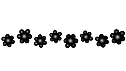 3D black flower line Y2K decoration 