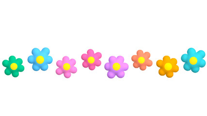 3D flower line for page header decoration 