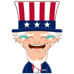 uncle sam laughing face cartoon cute for Independence Day