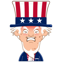 uncle sam hurt face cartoon cute for Independence Day