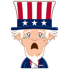 uncle sam surprised face cartoon cute for Independence Day