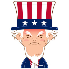 uncle sam hurt face cartoon cute for Independence Day