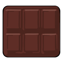 Chocolate bar clipart vector flat design on transparent background, dessert isolated clipping path element