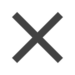 Simple cross mark silhouette icon. Error. Vector.