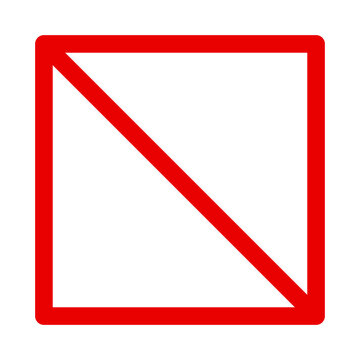 Square prohibited sign icon. Vector.