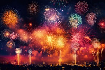 An Image Of Beautiful Fireworks Celebration