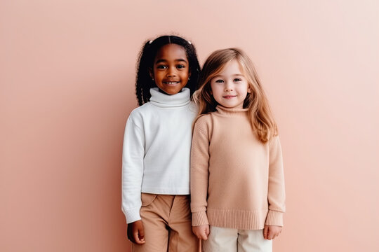 two diverse children. Generative AI