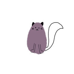 Cat  and purple 