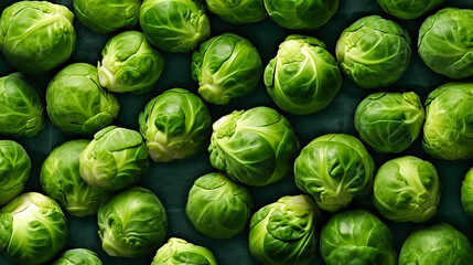 Fototapeta na wymiar Ripe Brussels Sprouts mockup and copy space with a gradient background, generative AI