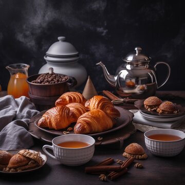Hot and comforting Rooibos tea with sweet pastries