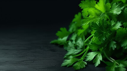 Ripe Parsley mockup and copy space with a gradient background, generative AI