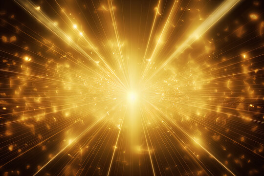Gold light rays effect background